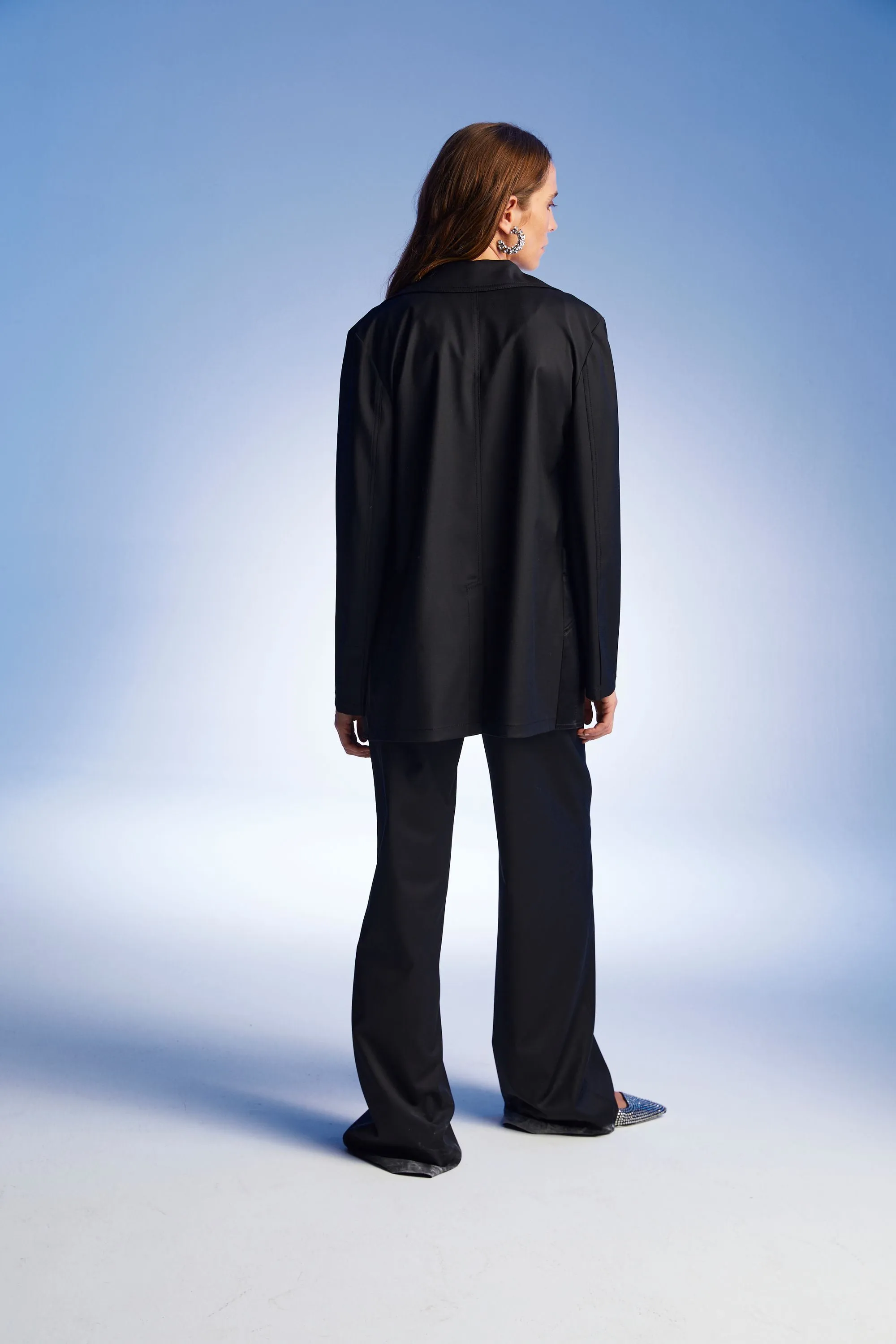 Lapel Collar Black Jacket