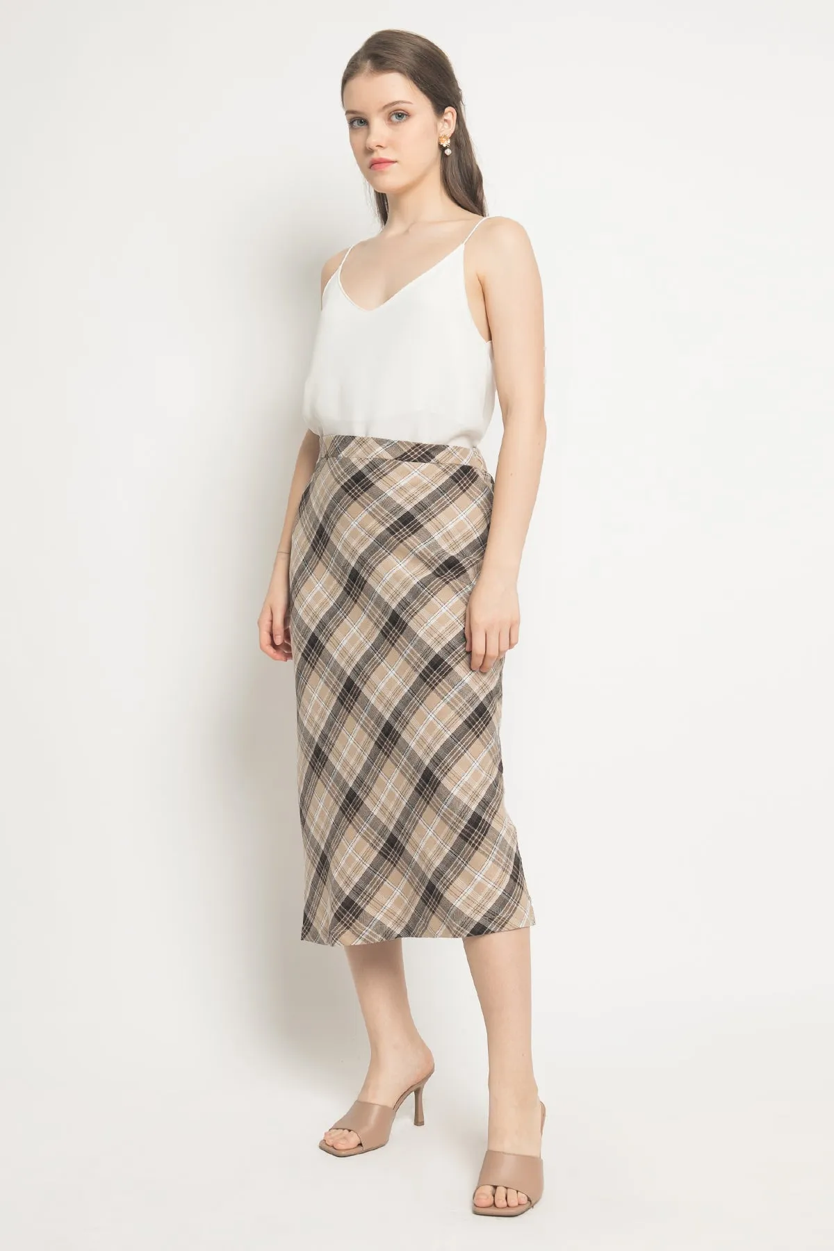 Lexi Midi Skirt in Brown