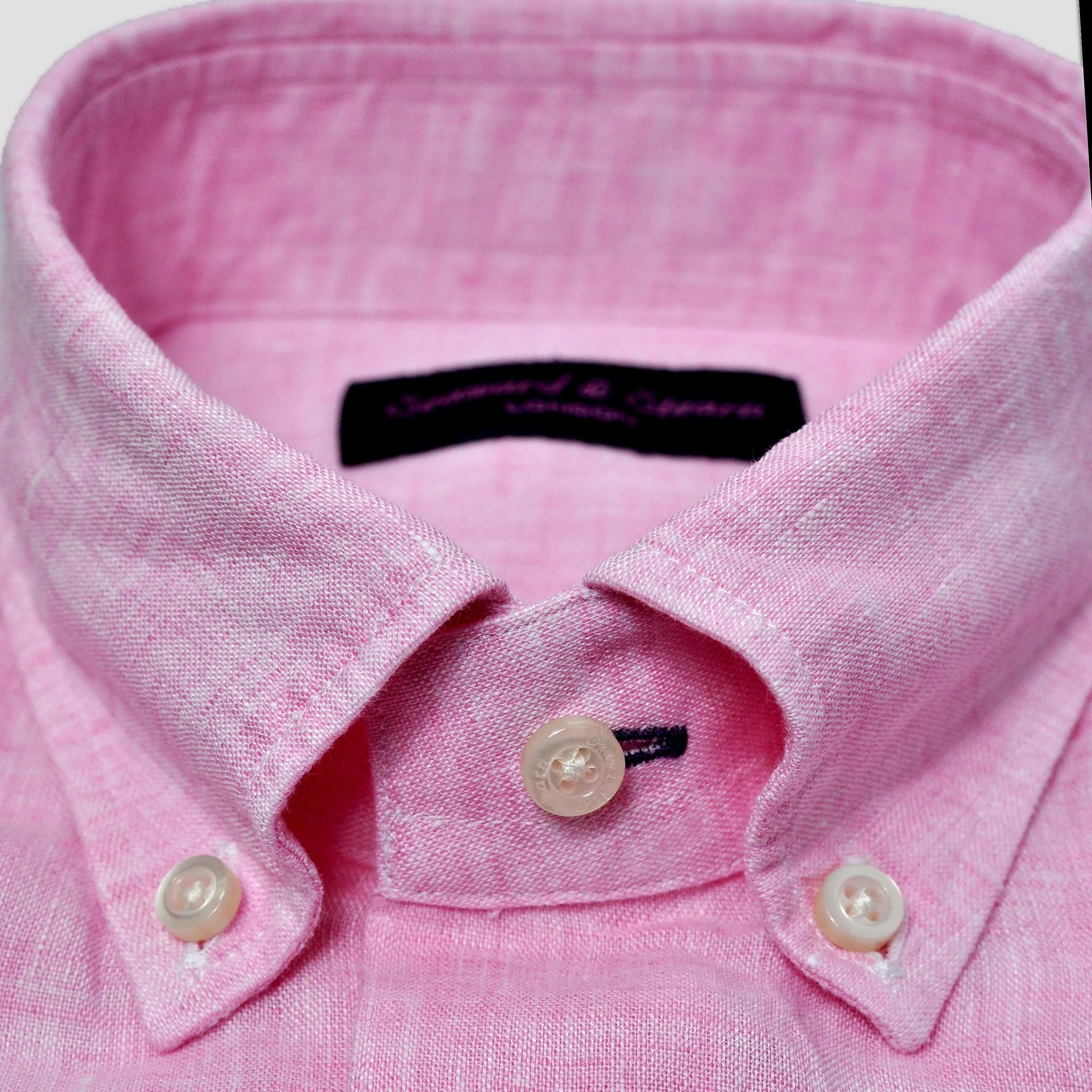 Linen Button Down Shirt in Pink