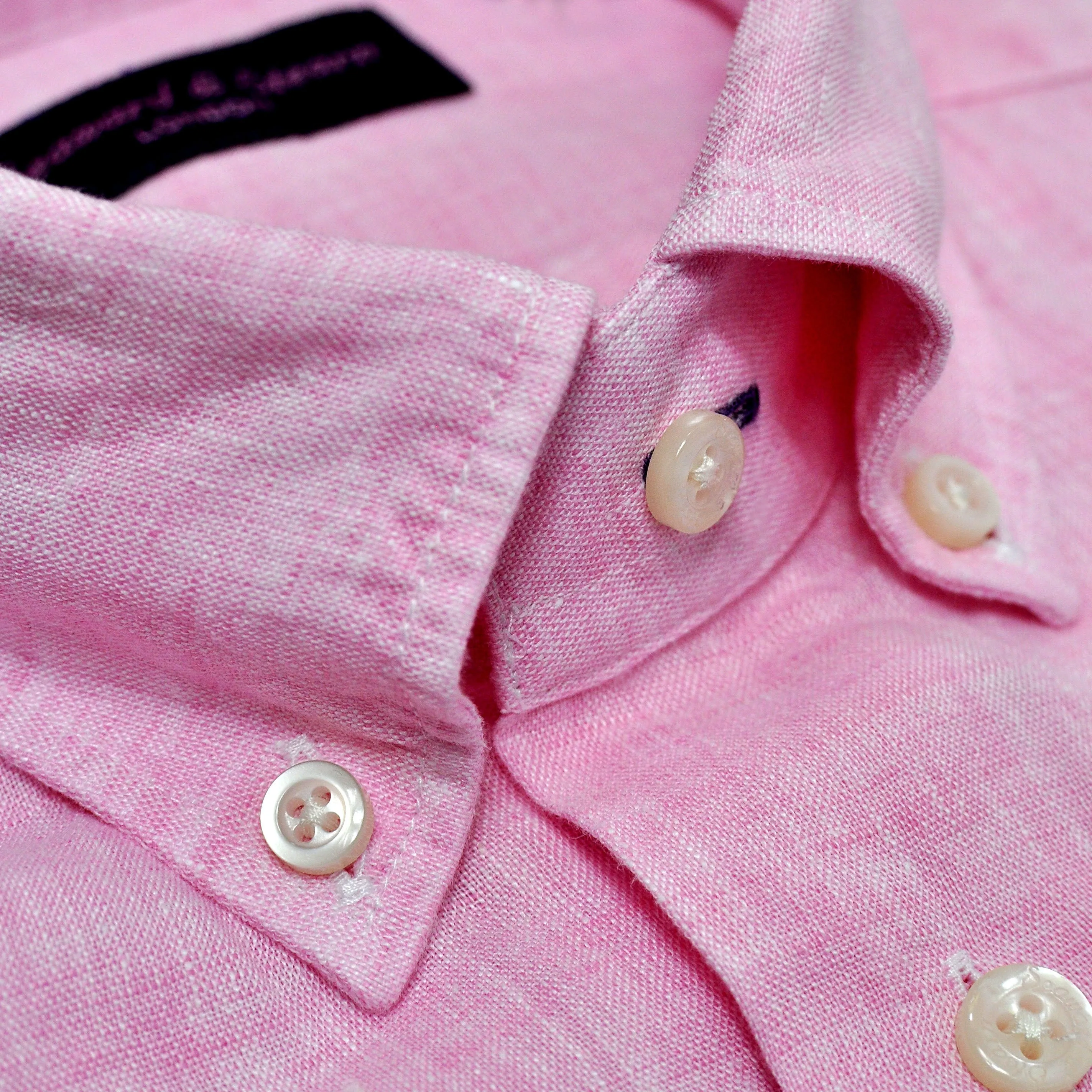 Linen Button Down Shirt in Pink