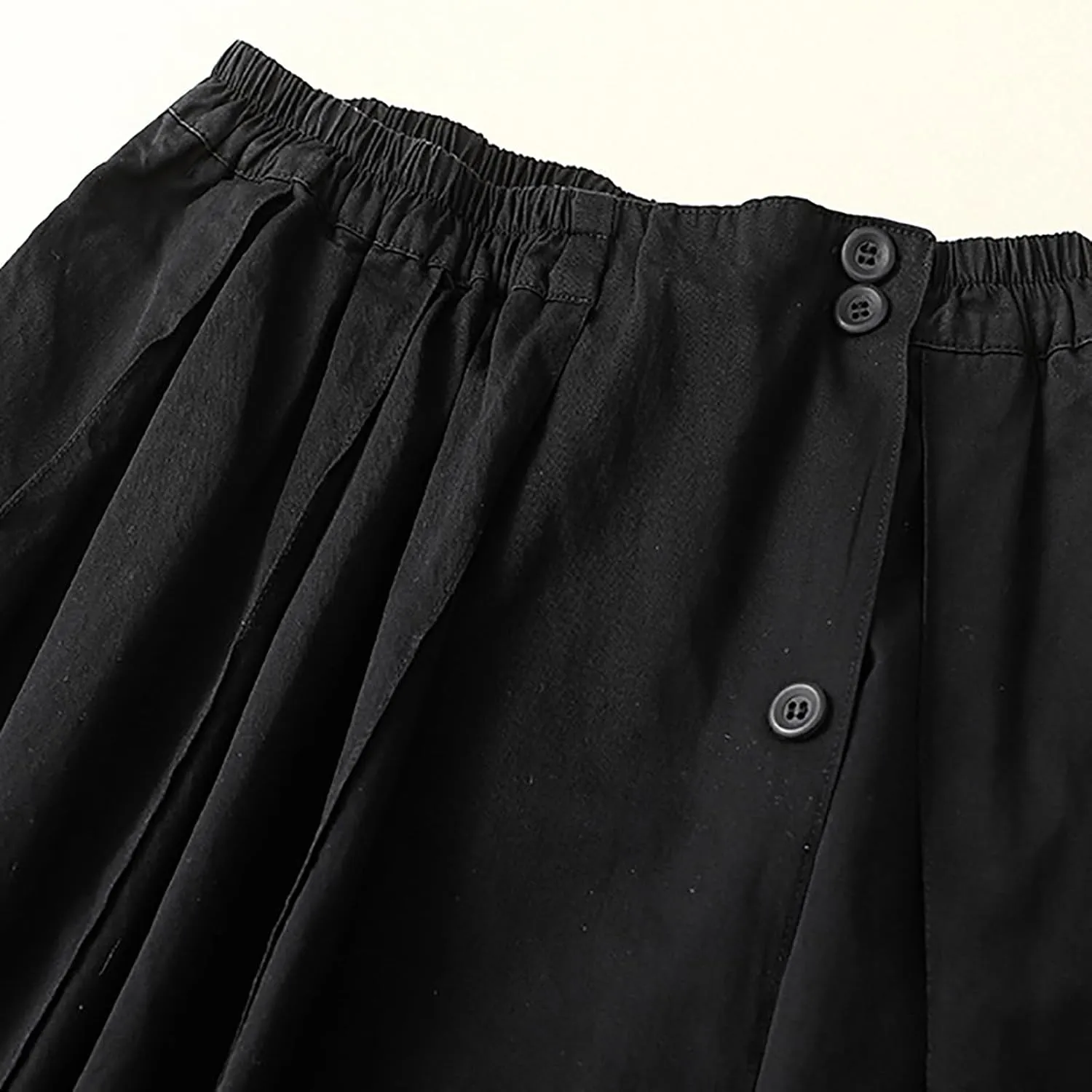 Long Skirts for Women High Elastic Waist Cotton Linen Skirt Casual Comfy Pleated Skirts Fall Fashion Swing Skirt