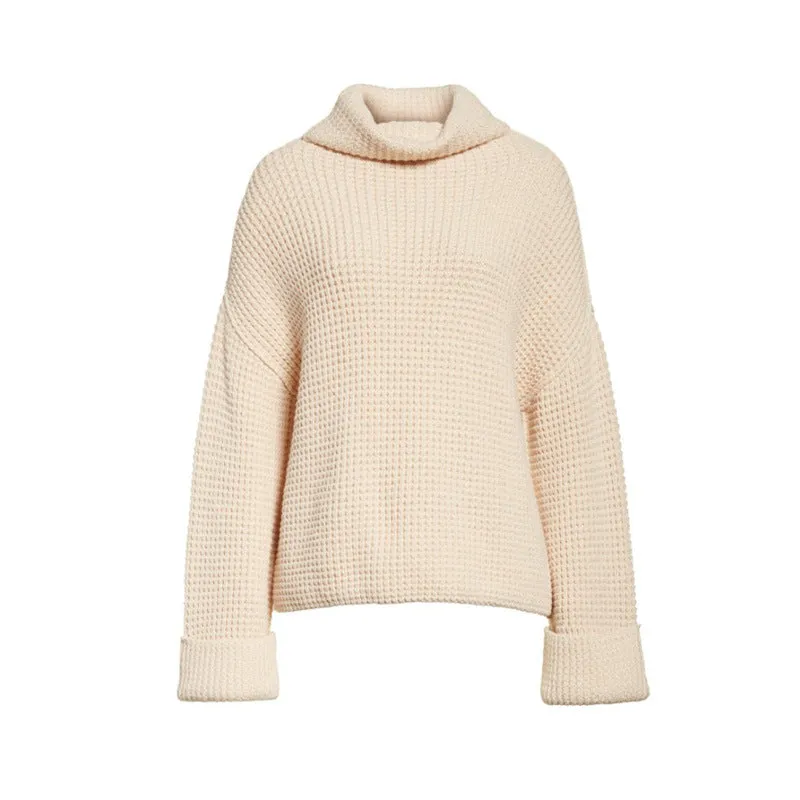 Loose Knitted Women's Sweater Pullover Thickened Solid-Color Underwear Knitwear