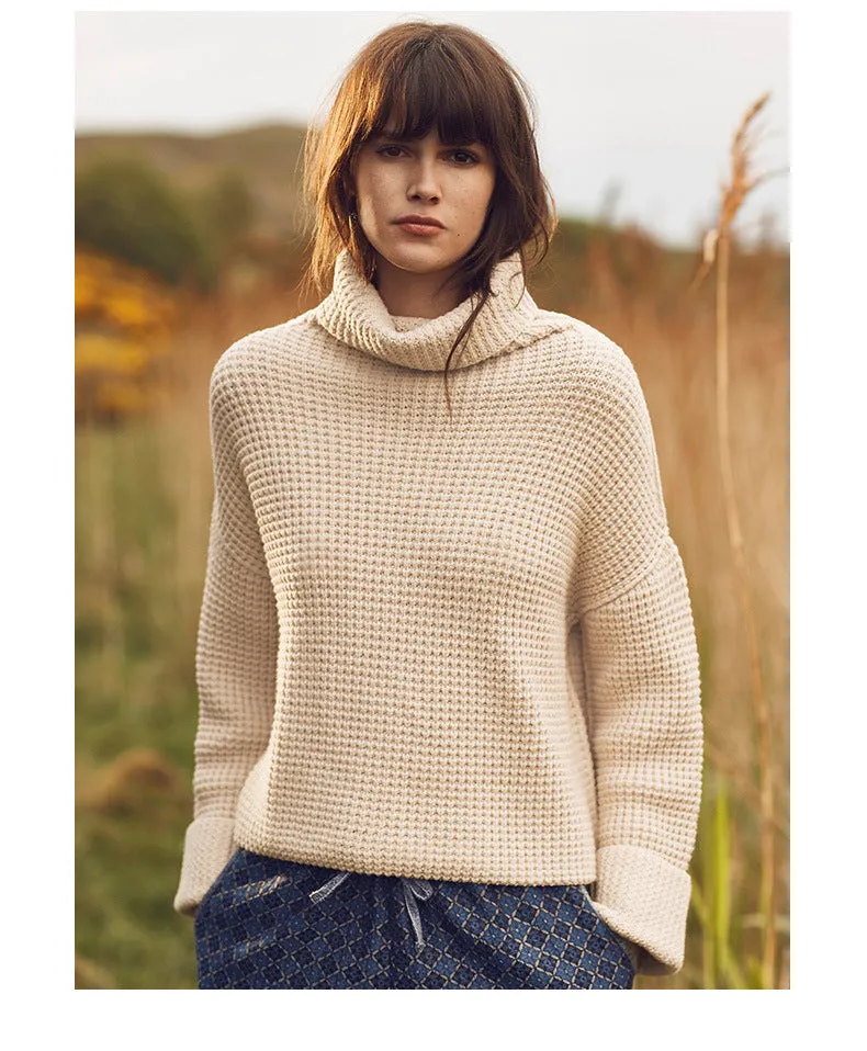 Loose Knitted Women's Sweater Pullover Thickened Solid-Color Underwear Knitwear