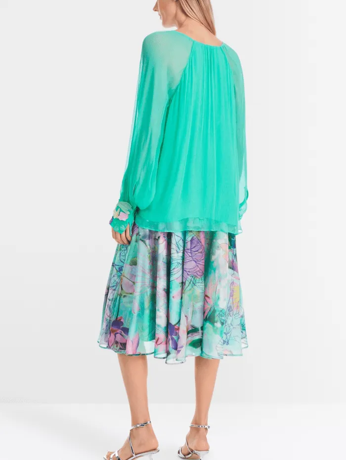Marc Cain Glam Women's Delicate Viscose Crepe Slip Blouse YG 51.08 W14 COL 565