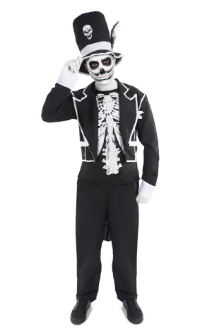 Mens Sophisticated Skeleton Costume