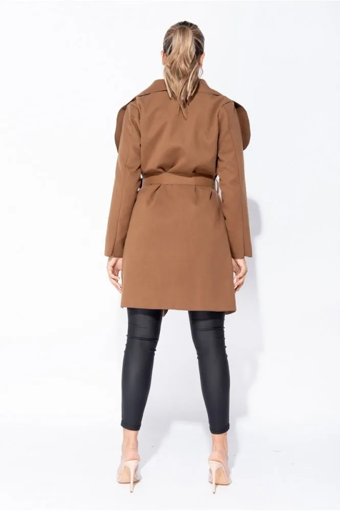 Michelle Brown Mid Length Oversized Belted Waterfall Coat