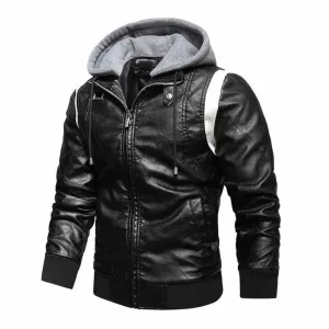 Night Madrid Hooded Leather Jacket