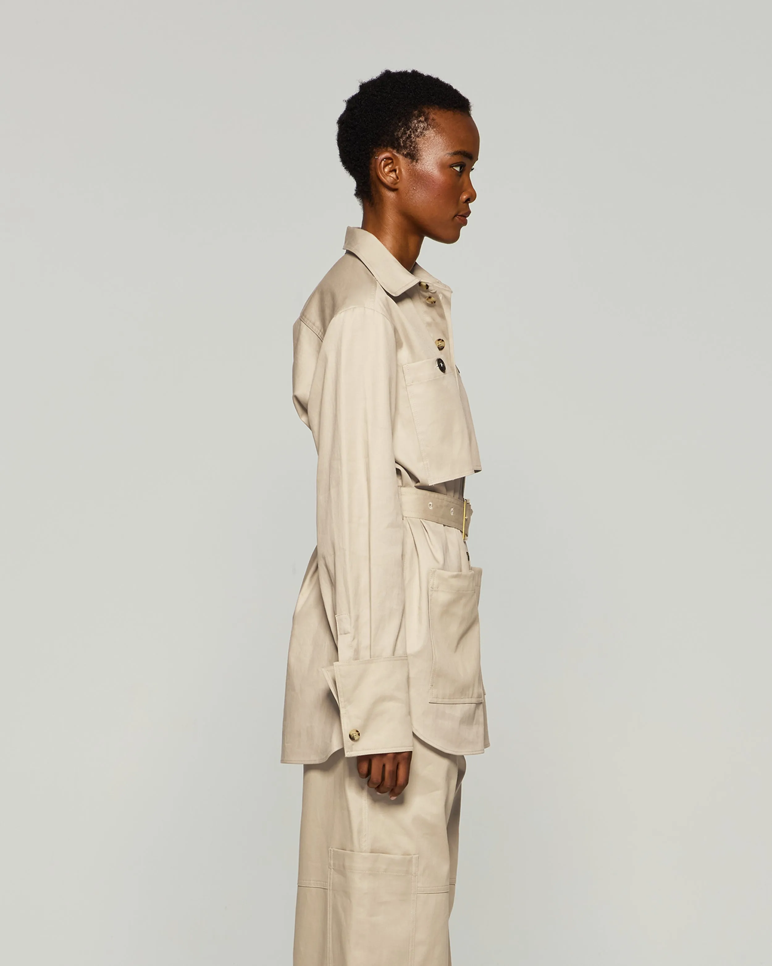 Oversized Cargo Shirt - Ecru