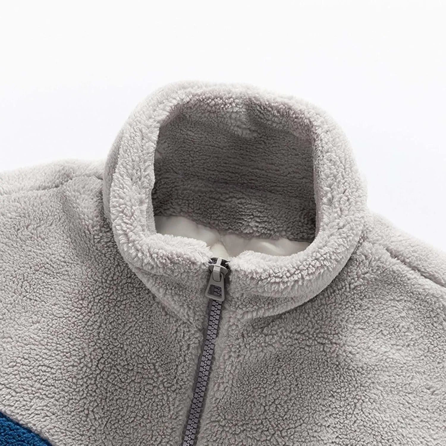 peqiut Winter Jacket For Men Cotton Padded Zipper Warm Fall Winter Hoodless Coats Patchwork Color Jacket Comfort