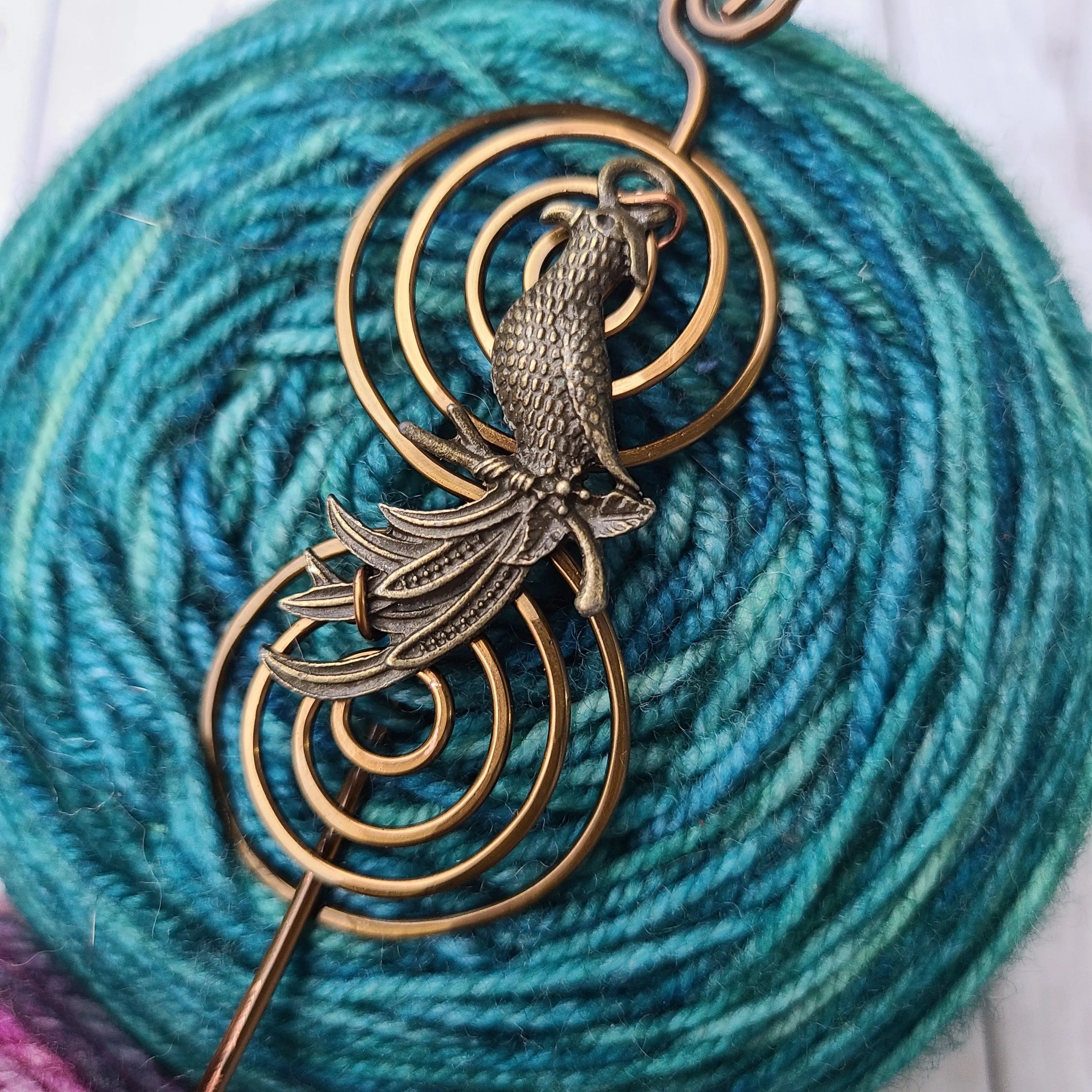 Phoenix Shawl Pin - Charmed Vintage Bronze
