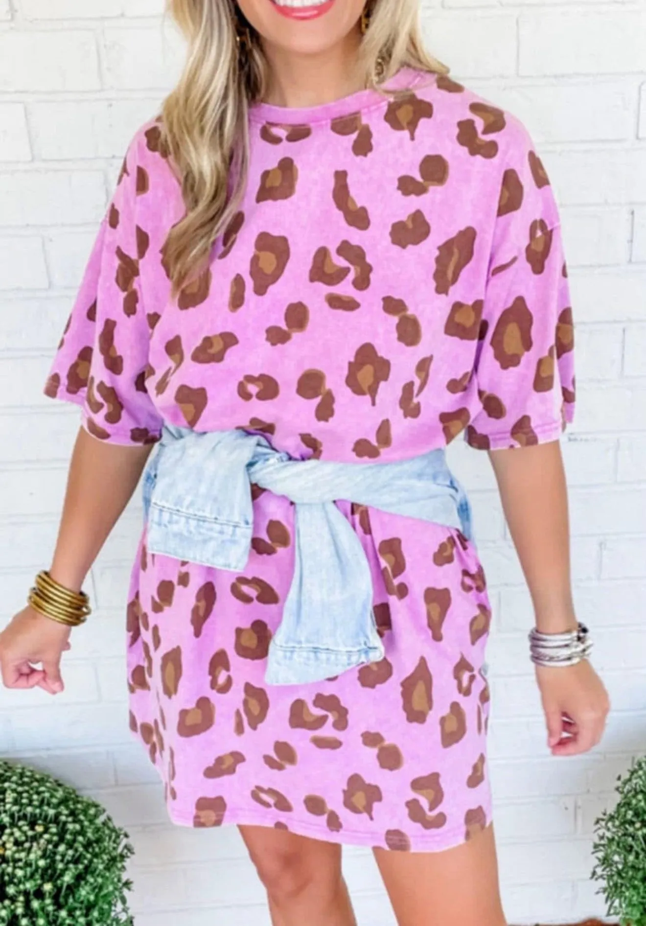 Pink & Brown Leopard Animal Print Dress