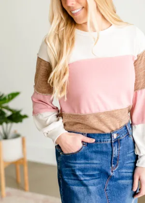 Pink Colorblock Long Sleeve Sweater - FINAL SALE