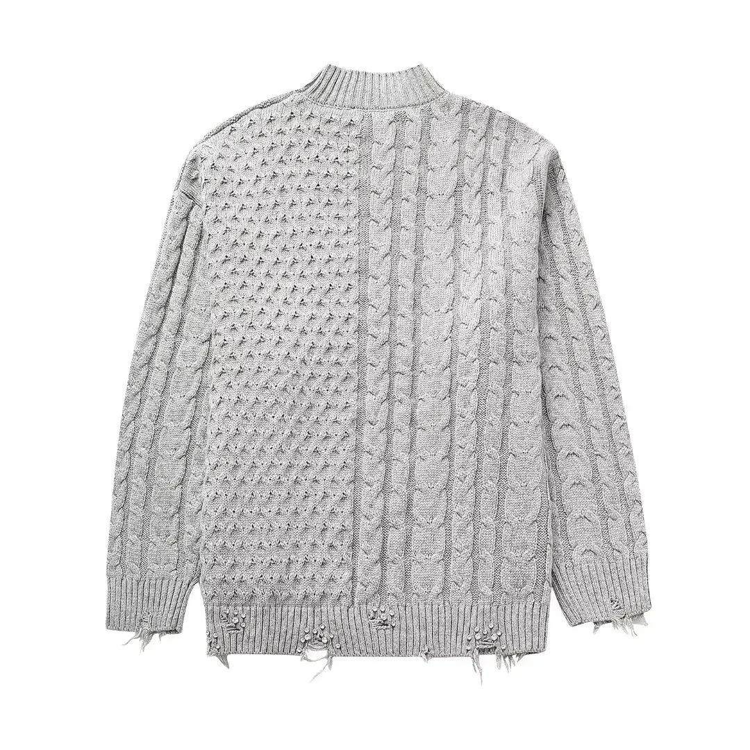 Pre Order:  Rhinestones Cable Knit Sweater