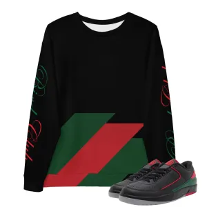 Retro 2 Low Christmas Italian Stripes Sweatshirt