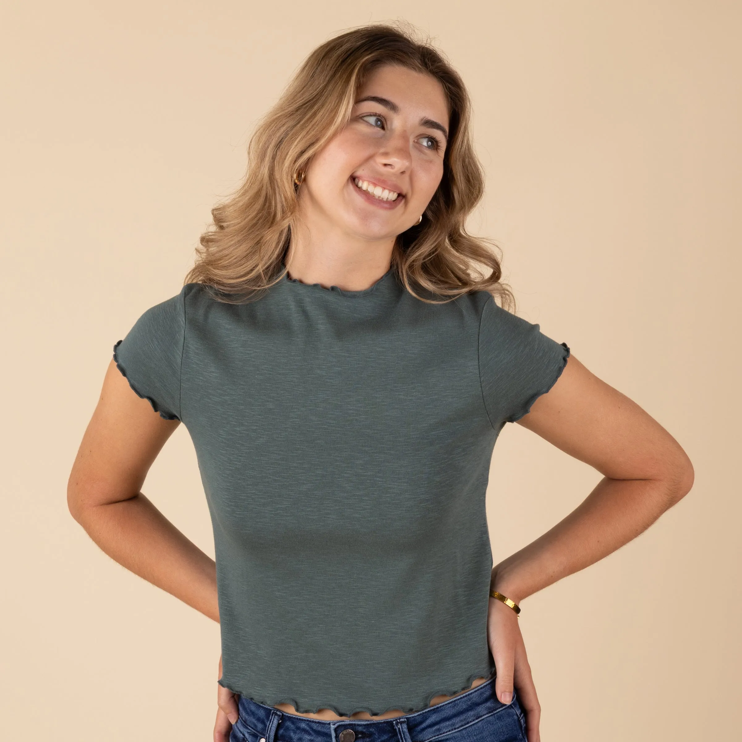 Short Sleeve Lettuce Top