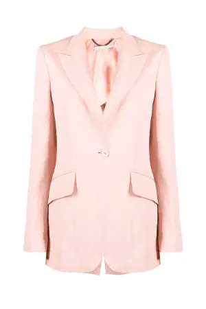 Stella McCartney Fluid Linen Single-Breasted Blazer - Rose