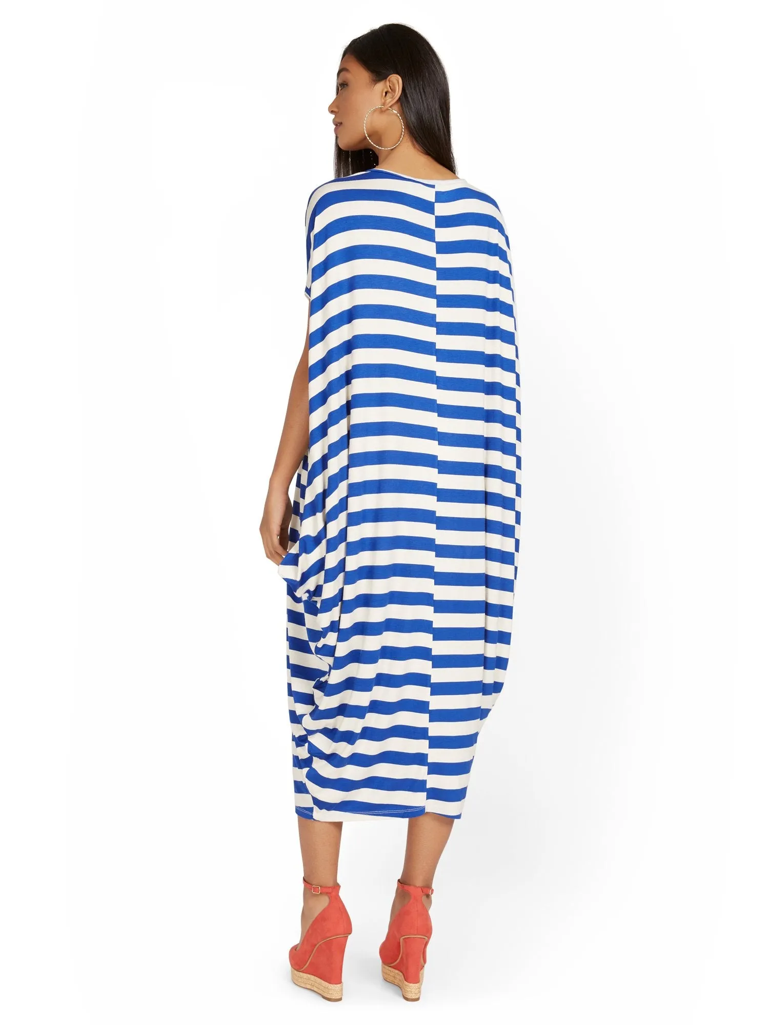 Stripe Cocoon Midi Dress