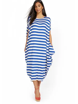Stripe Cocoon Midi Dress