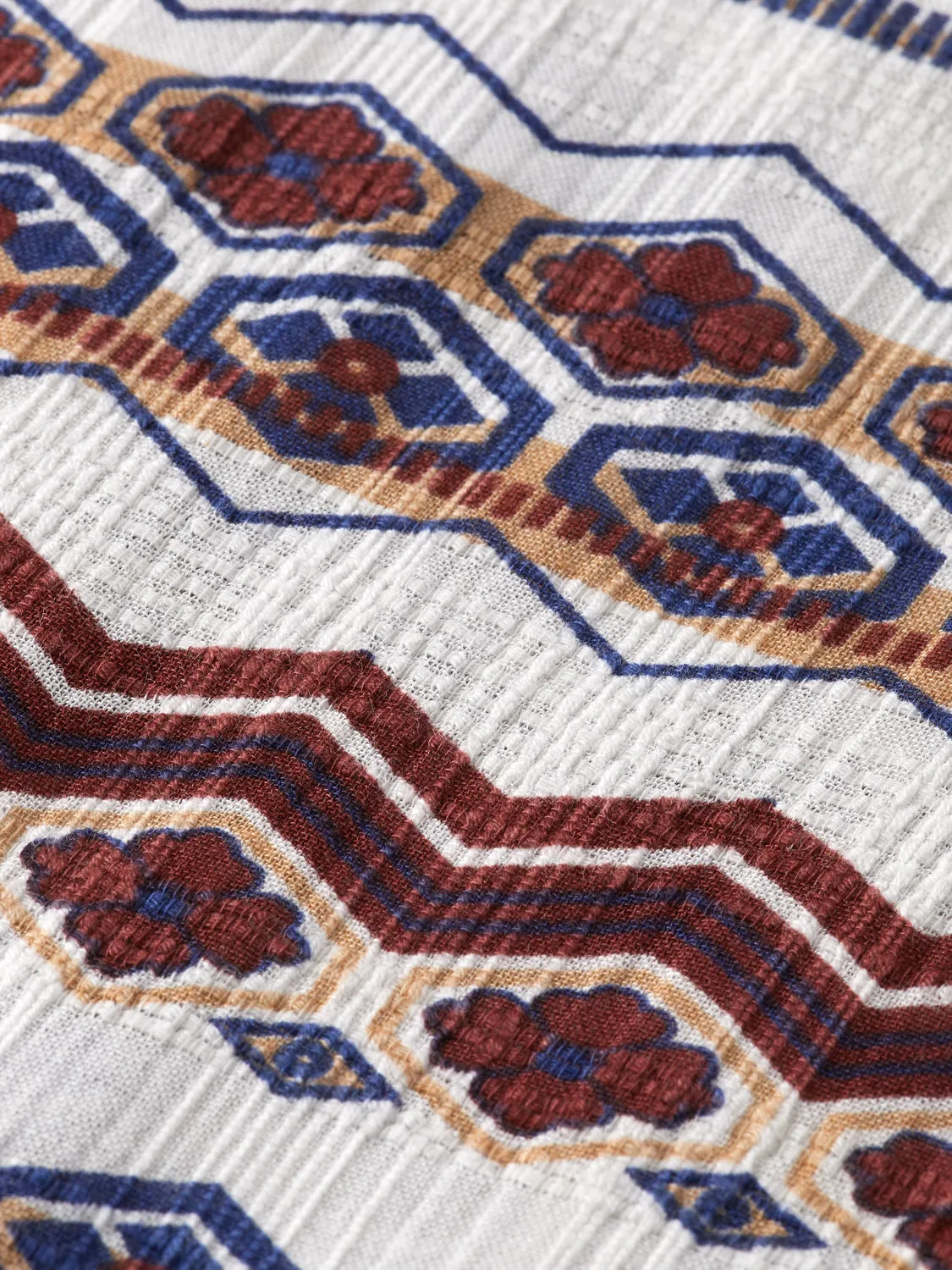 Structured Printed Shirt in Red Blue Multi