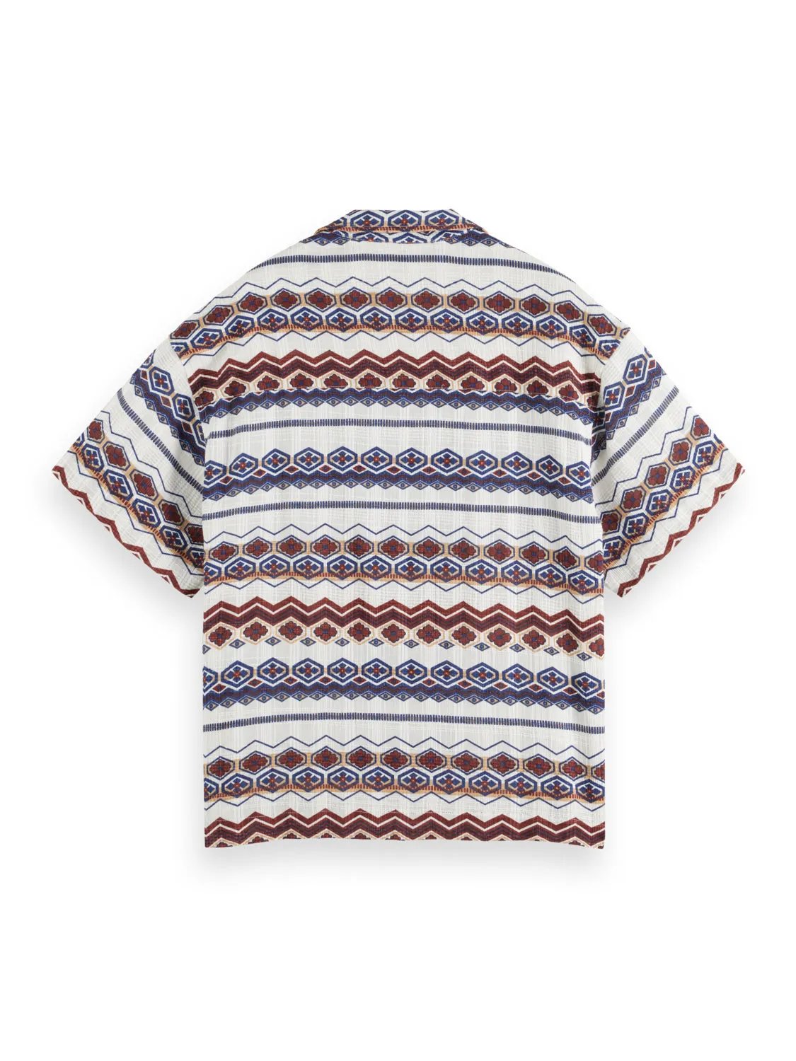 Structured Printed Shirt in Red Blue Multi