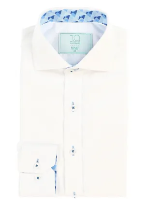 T.O. Boy's Chroma Non-Iron Contrast Shirt - Blue