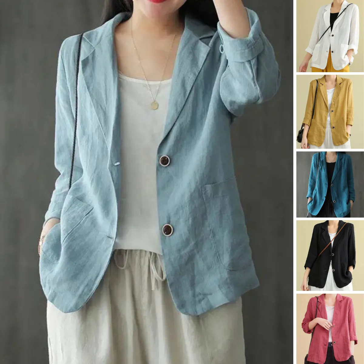Toni - Casual, losse blazer met lange mouwen 2024