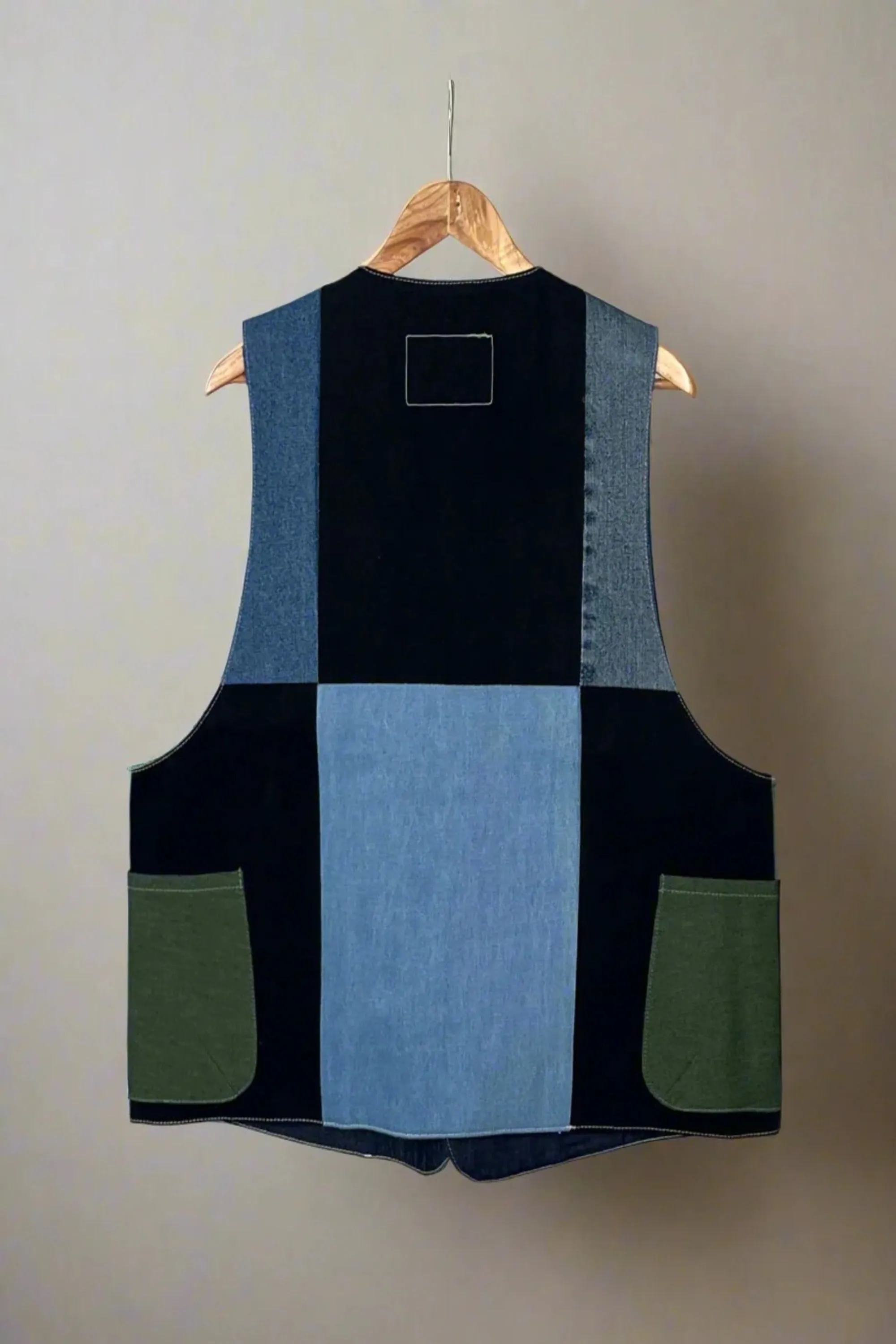 Un Denim - 100% Cotton Unisex Upcycled Denim Gilet Jacket | G148