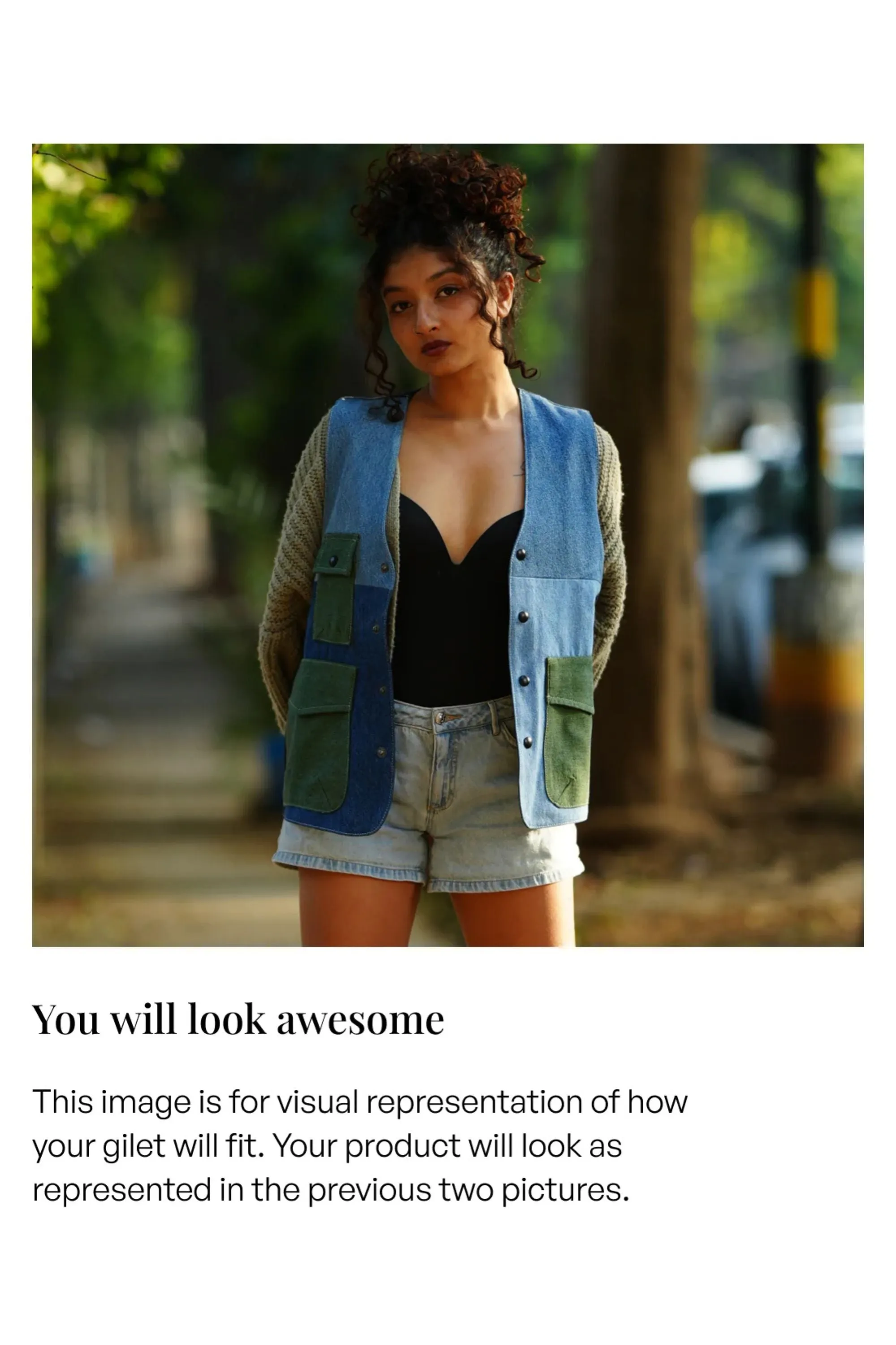 Un Denim - 100% Cotton Unisex Upcycled Denim Gilet Jacket | G148