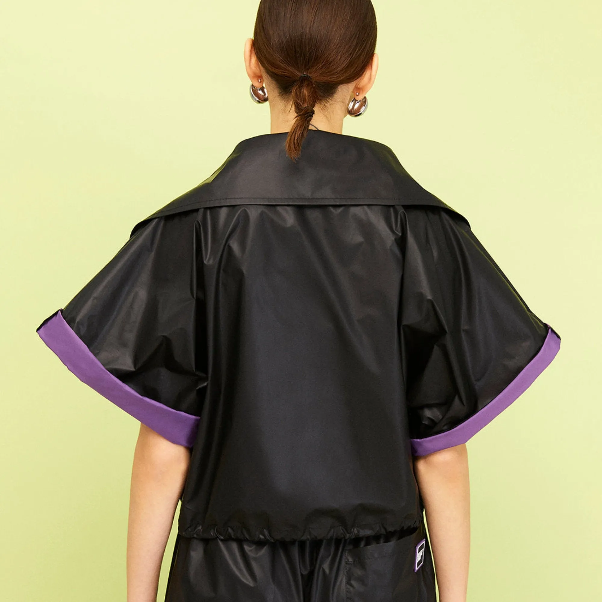 Urban Wide Collar Black Jacket