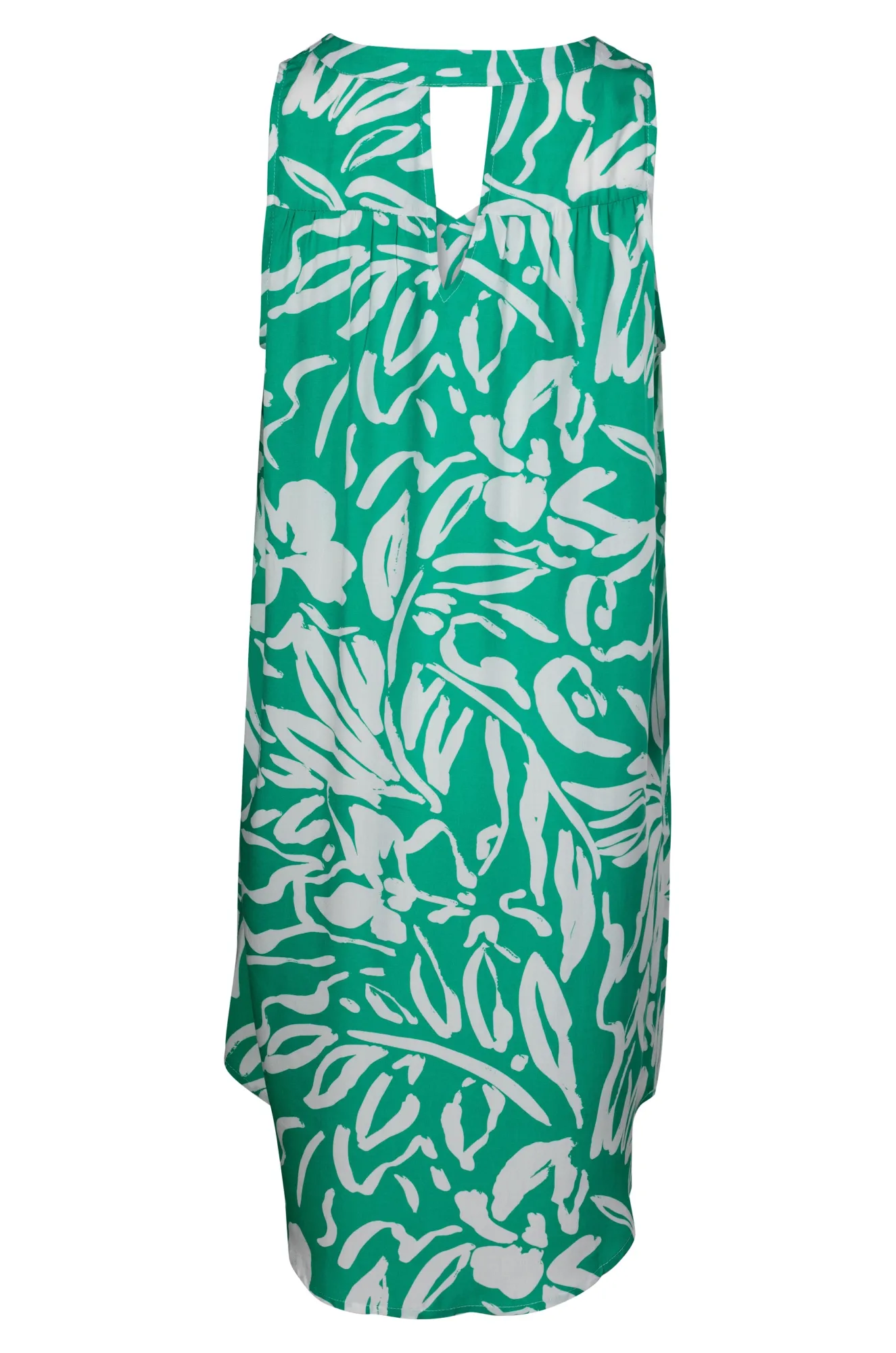 V neck Dress with keyhole back | Jade Ivory Leaf | 3351A1