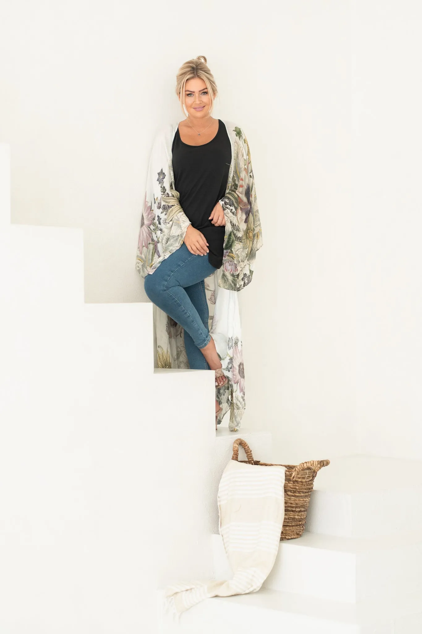 Women's Lila Long Boho Floral Print Beach Cover Up