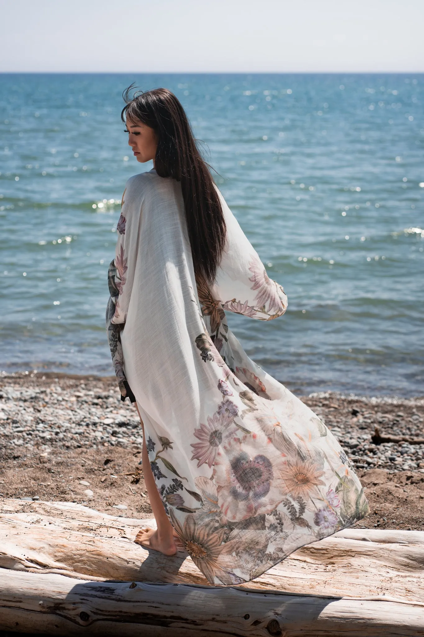 Women's Lila Long Boho Floral Print Beach Cover Up