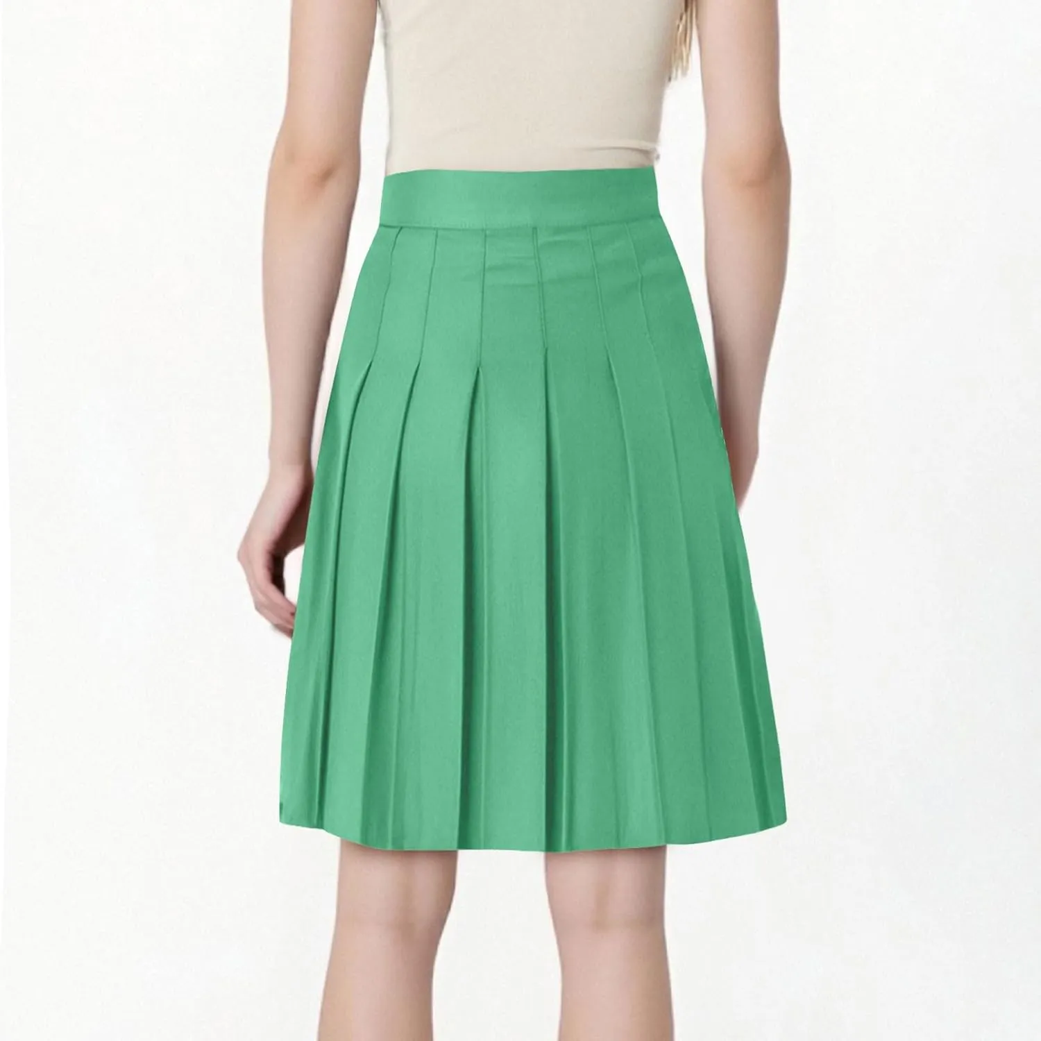 Womens School Uniform Cheerleader Skirts Summer Elastic Waist Athletic Pleated Skorts Plus Size Fashion Loose Skirt