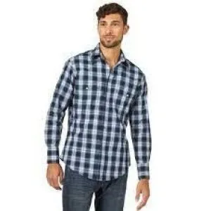 Wrangler Men’s Shirt Western Wrinkle Resist Stretch Stain Release