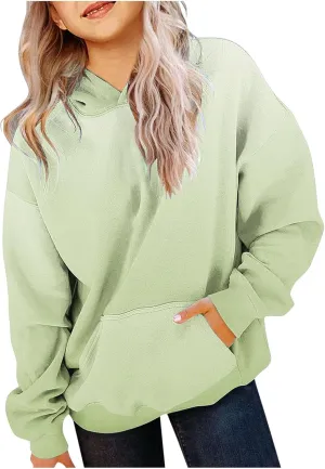 YRAETENM Hoodies for Teen Girls Oversized Long Sleeve Pullover Tops Cute Gradient Sweatshirts Preppy Clothes with Pockets